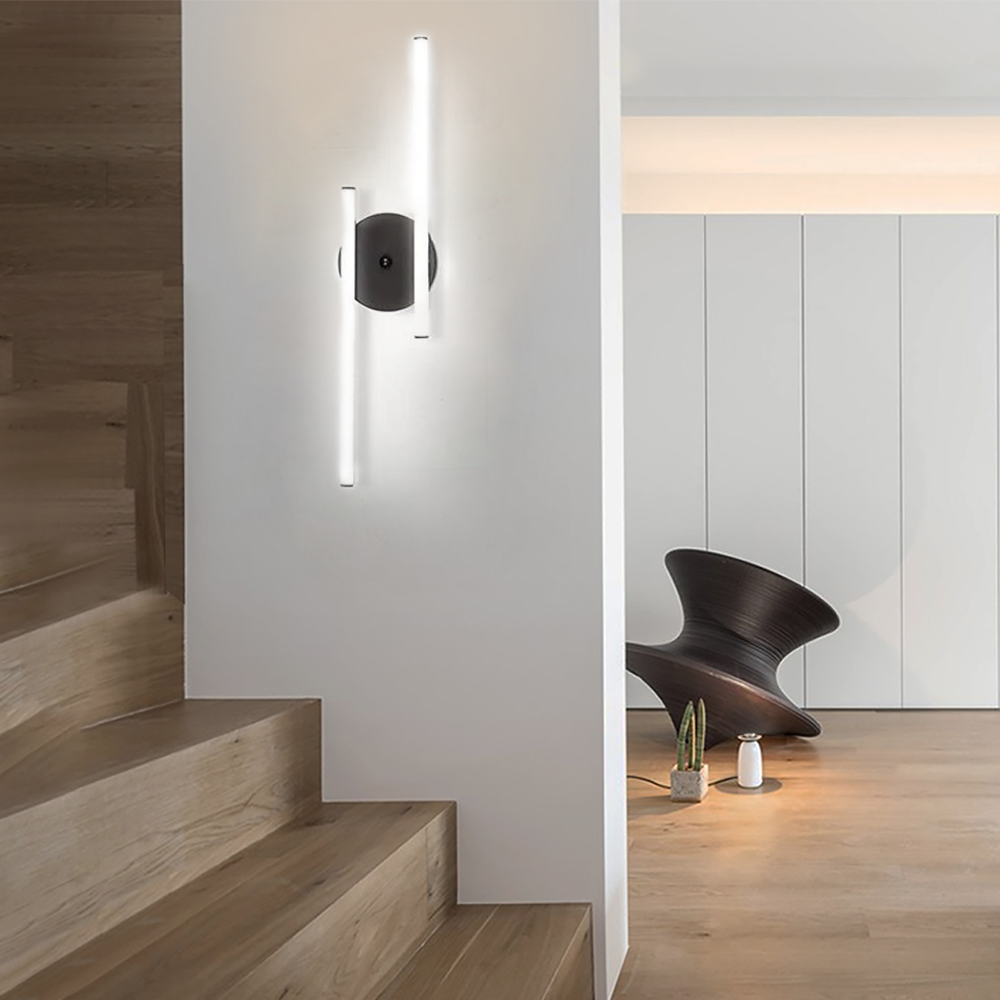 Modern Black Double Linear Wall Light